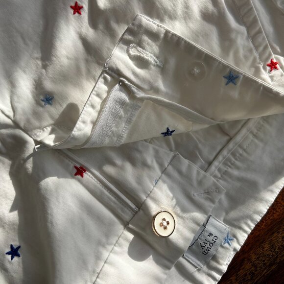 Crown & ivy Shelby shorts, white with red & blue stars, size 4 - Picture 7 of 9